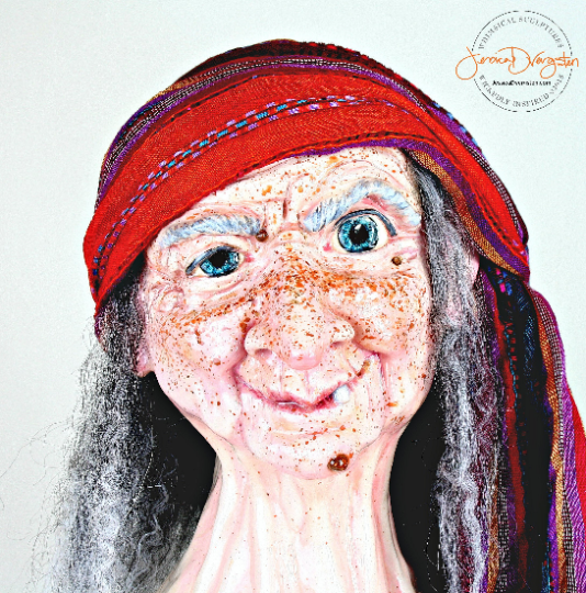 Artist Jessica Dvergsten paper mache life size witch