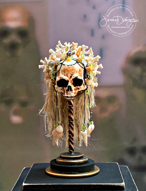 Jessica Dvergsten miniature mermaid skull and shell headdress
